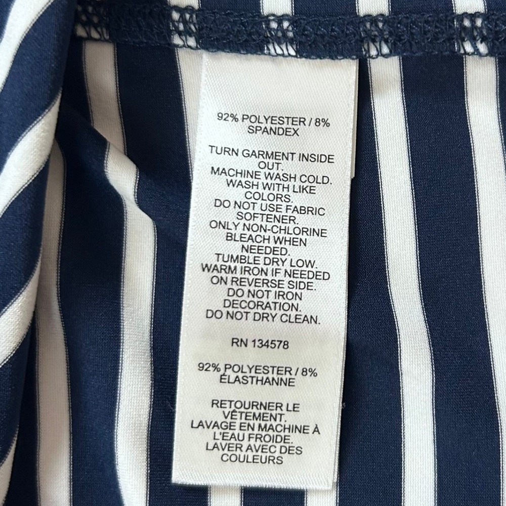 Vineyard Vines Shep Shirt Womens M Navy Stripe 1/4 Zip Pullover Preppy Coastal - Picture 5 of 8